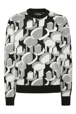 Merino Stickad Pullover Rund Hals