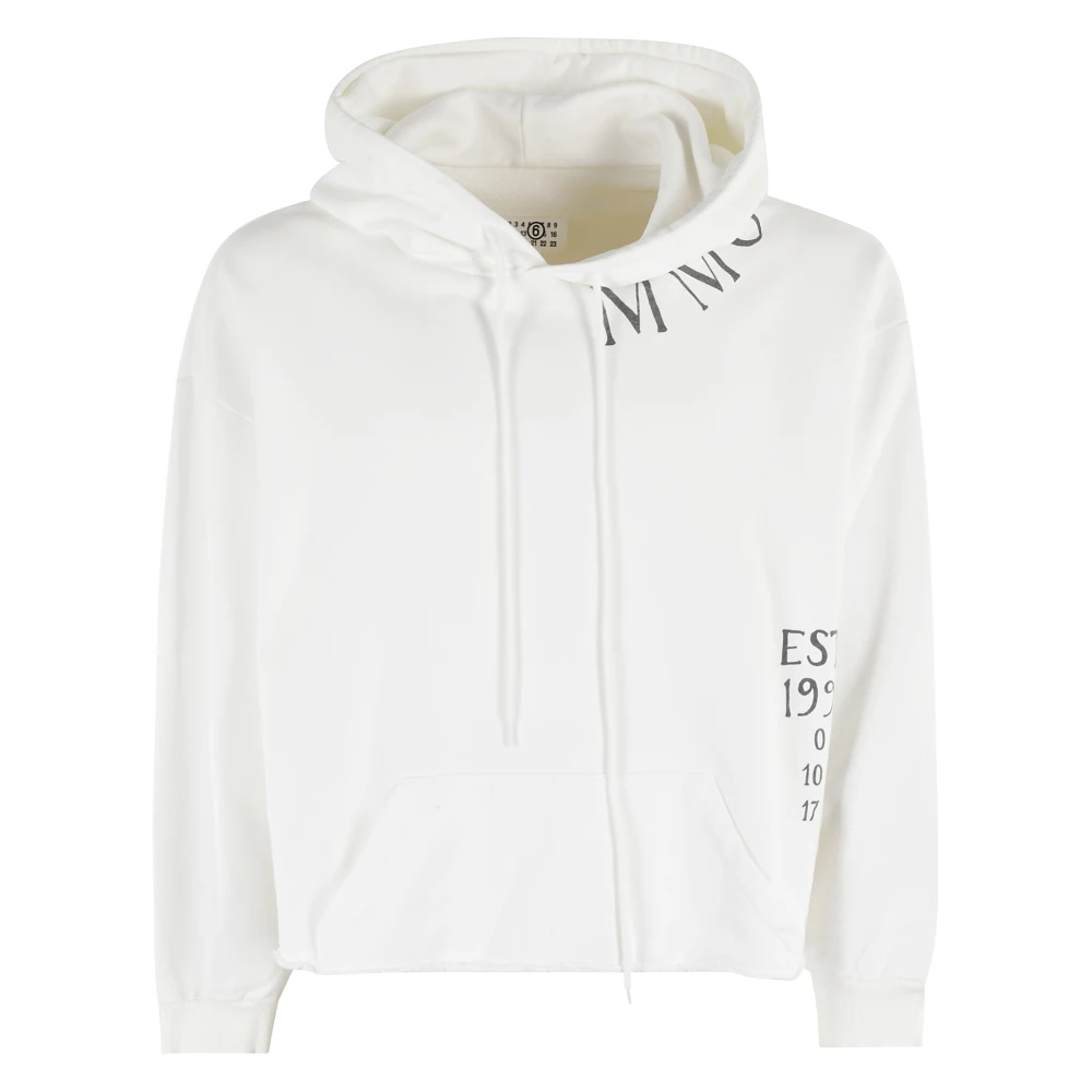 MM6 Maison Margiela Hoodie Sweatshirt White Dames