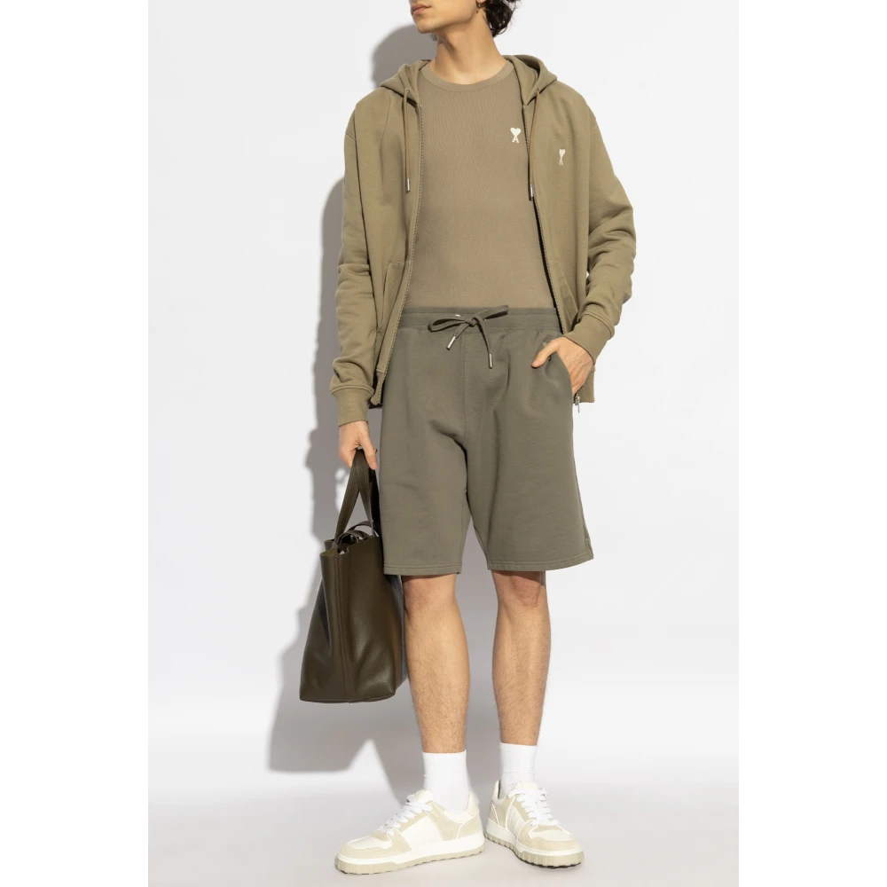 Ami Paris Logo Shorts Green Heren