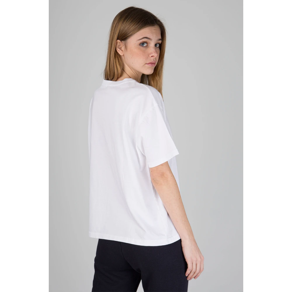 American vintage Klassieke Witte Crewneck Tee voor Vrouwen White Dames