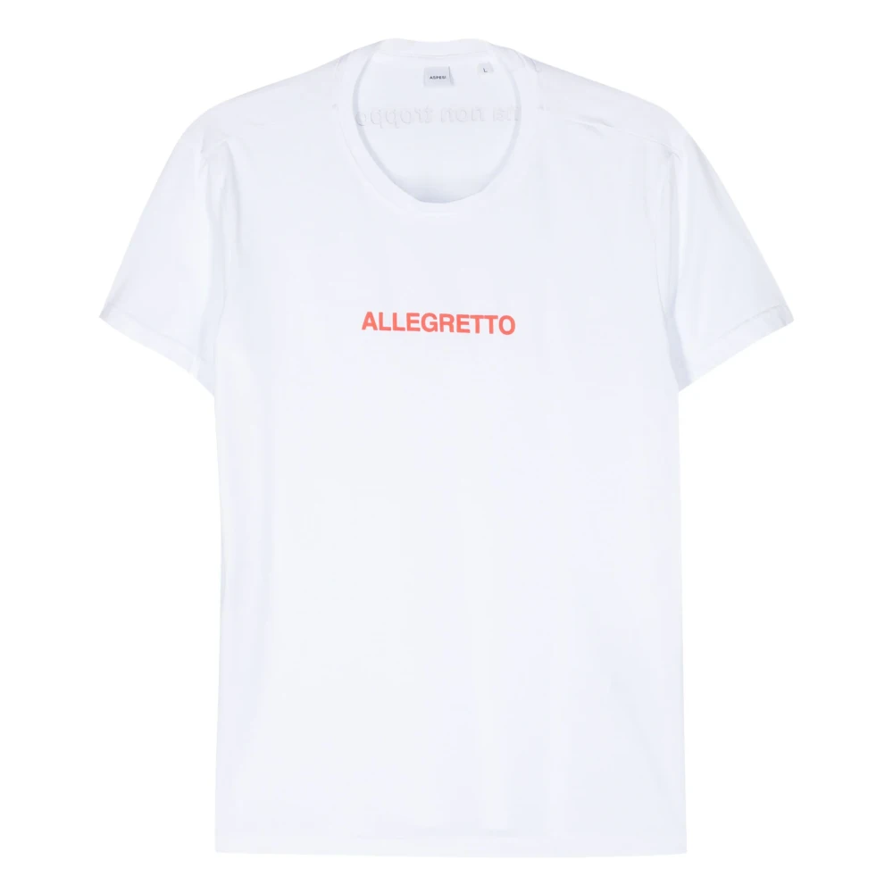 Aspesi Katoenen T-shirt met Uniek Ontwerp White Heren