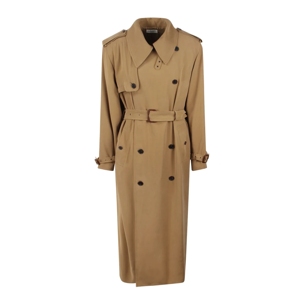 Saint Laurent Klassieke Trenchcoat Beige Dames