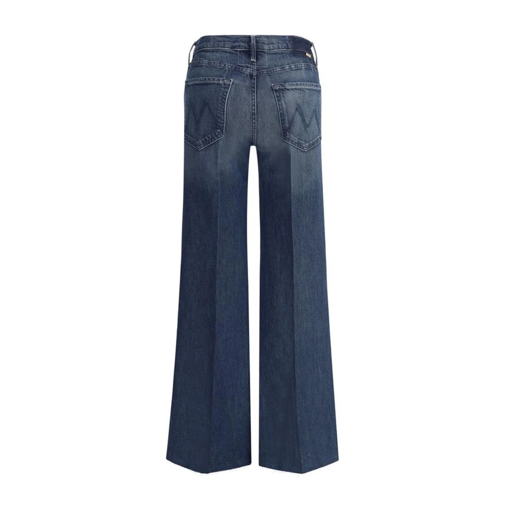 Mother Twister Sneak Fray Katoen Jeans Blue Dames