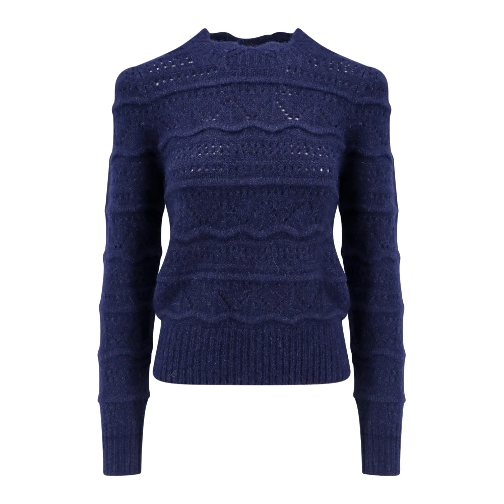 Isabel Marant Étoile Geborduurde Alpaca Blend Trui Blue Dames