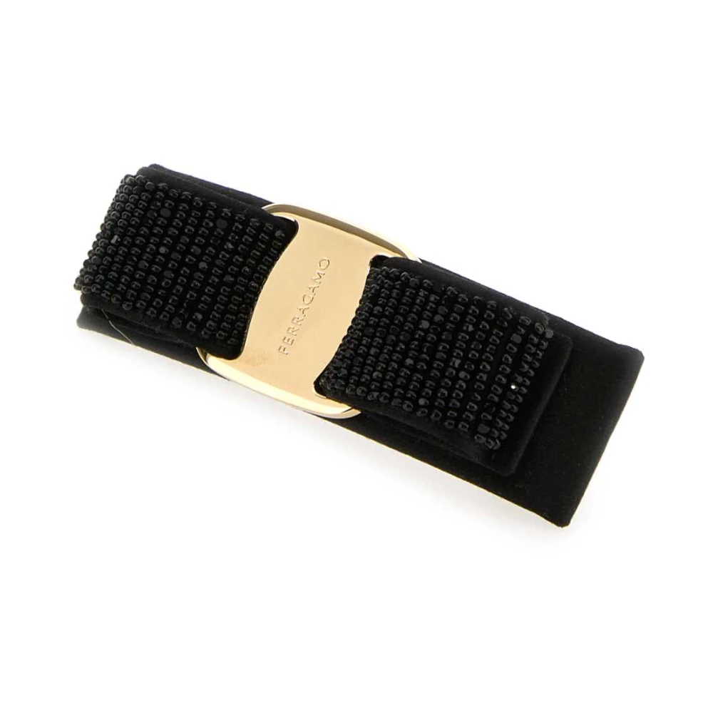 Salvatore Ferragamo Stoffen Haarklem in Zwart Black Dames