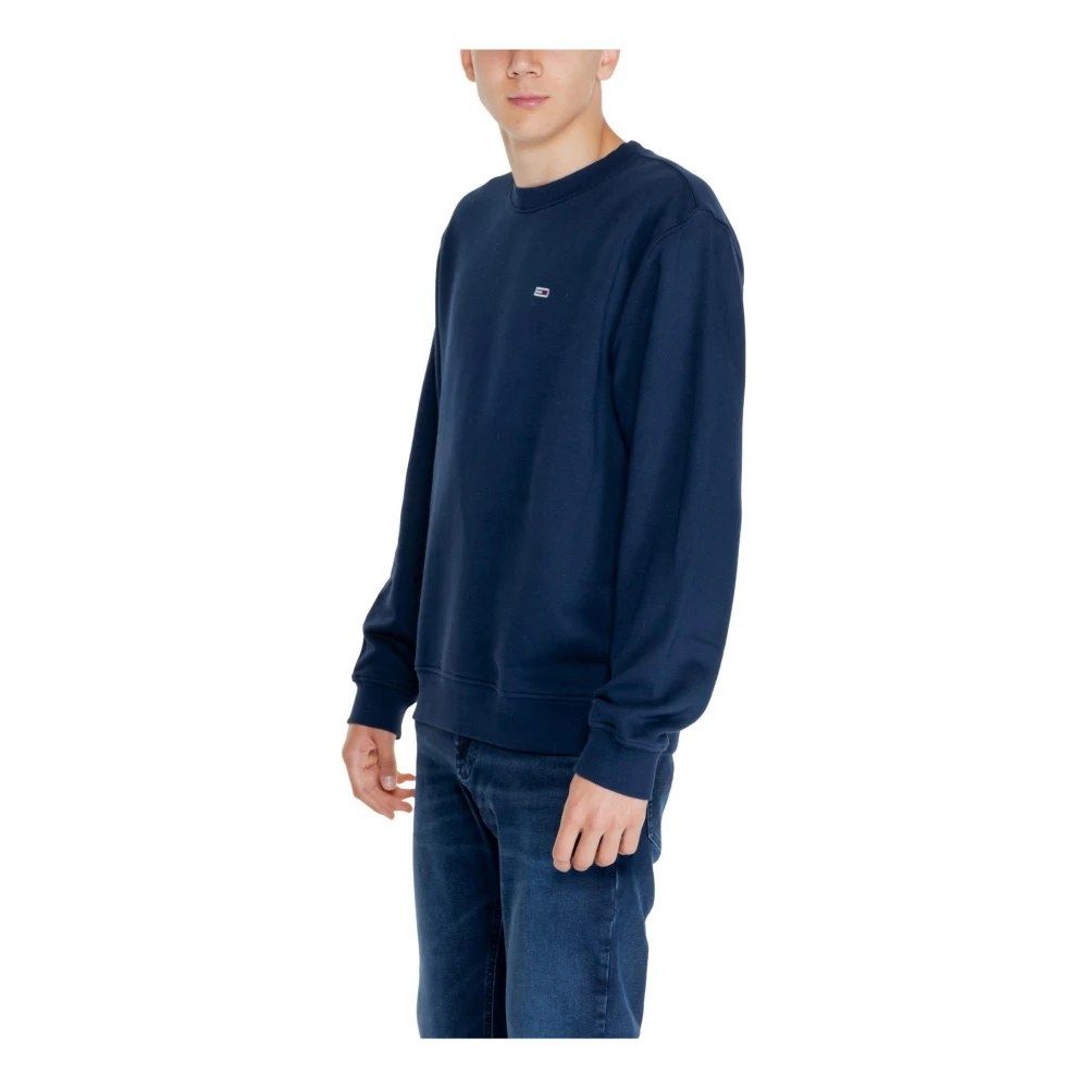 Tommy Hilfiger Blauwe Plain Crewneck Sweatshirt Herfst Winter Blue Heren