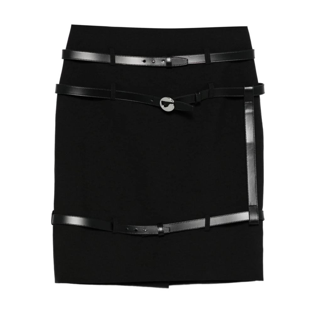 Coperni Women's Black Short Skirts, M, Multi Belt Mini Skirt