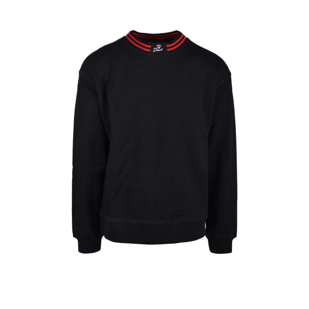 Diesel Zwarte Katoenen Sweatshirt Lente Zomer Collectie Black Heren