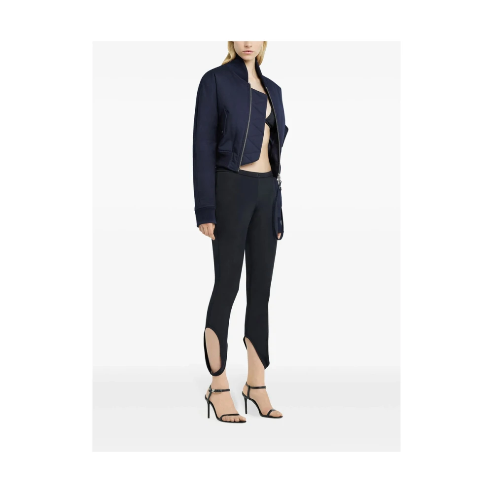 Courrèges Zwarte Geborduurd Logo Enkelband Broek Black Dames
