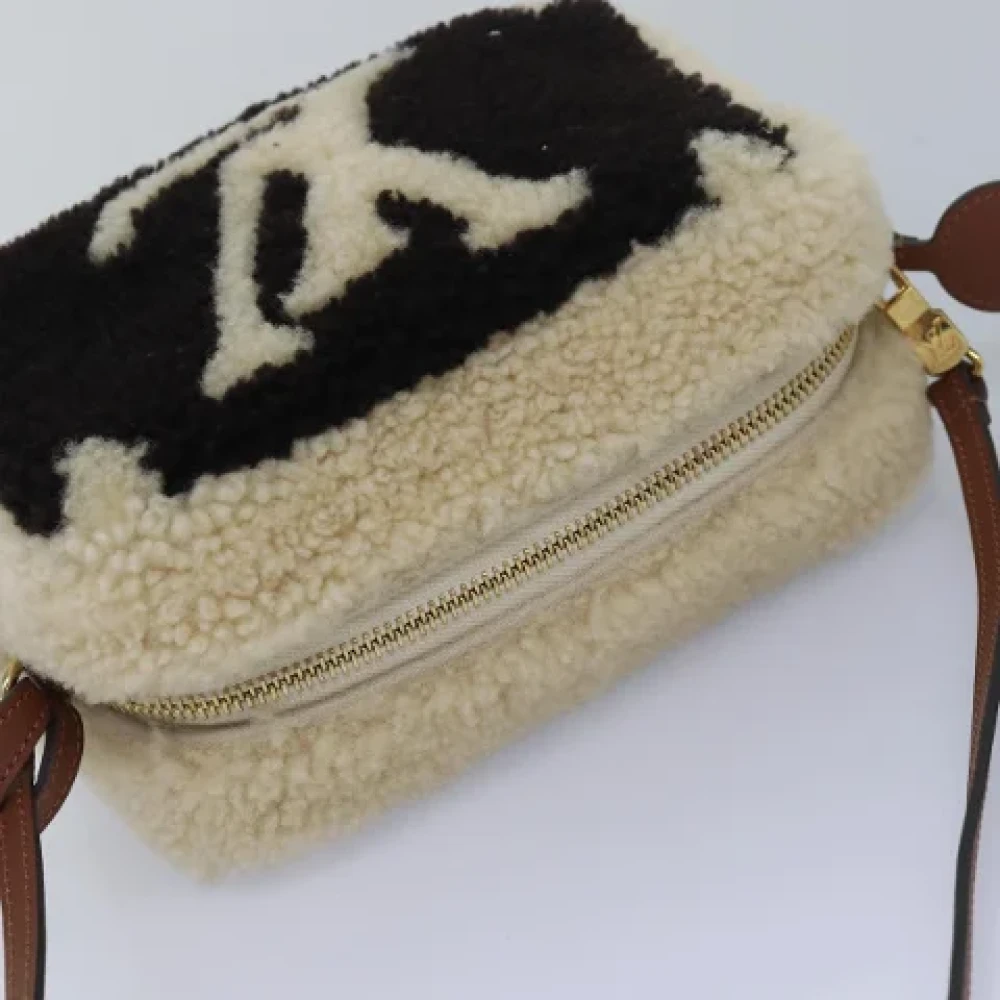 Louis Vuitton Vintage Pre-owned Wool louis-vuitton-bags Beige Dames