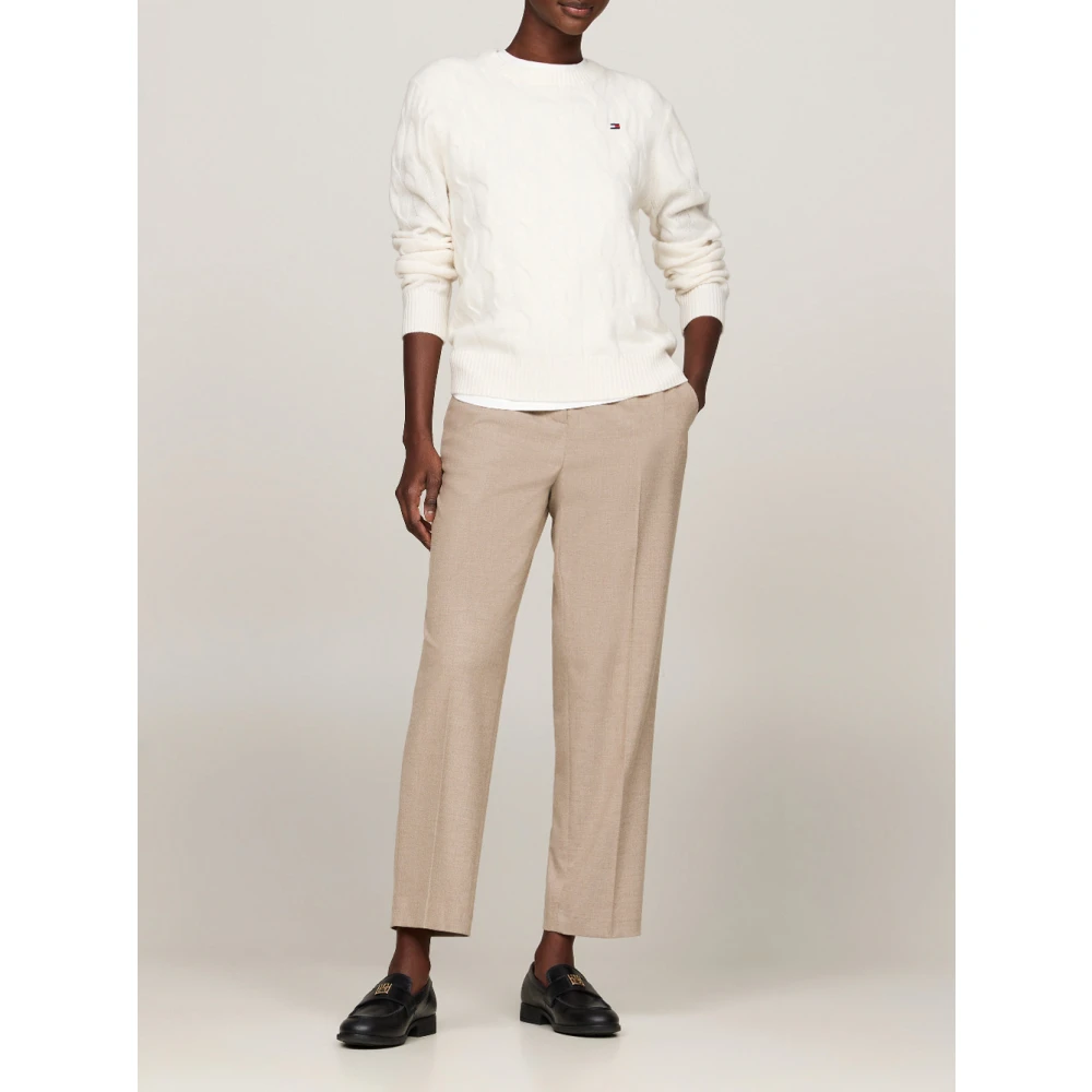 Tommy Hilfiger Zachte wol kabeltrui White Dames