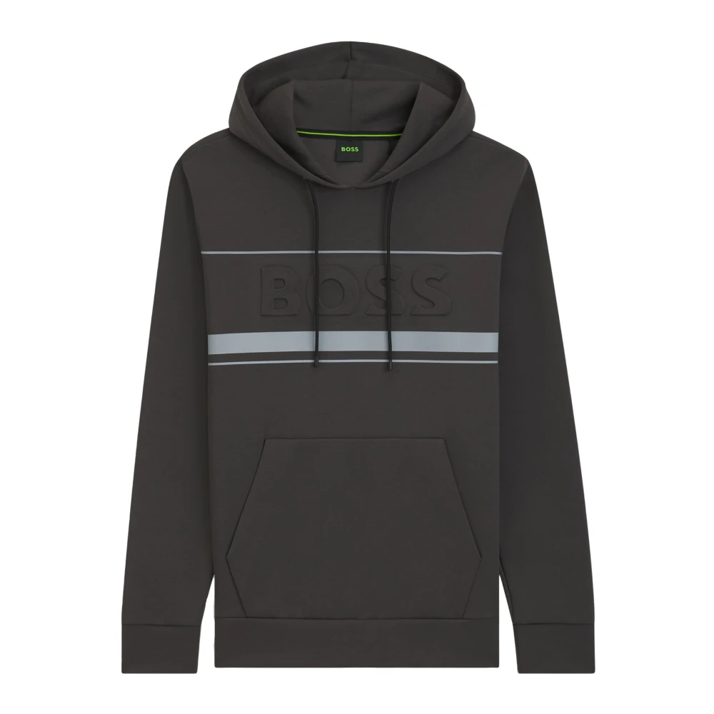 Hugo Men's Black Hoodies, S, Grey Hooded Vest Stylish Comfort