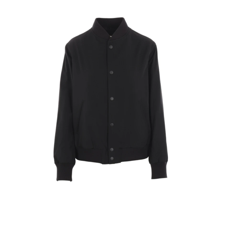 Yohji Yamamoto Svart ull bomberjacka Black, Dam