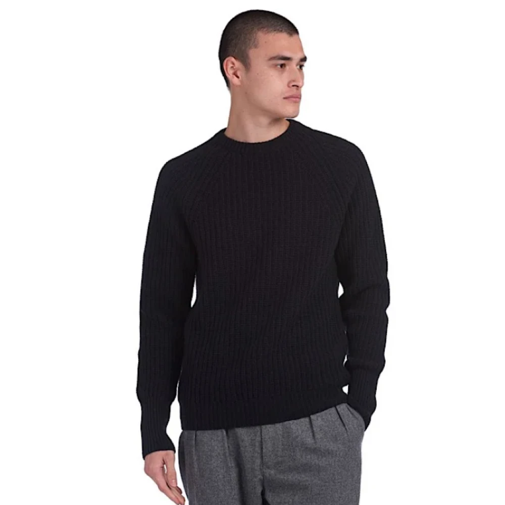 Barbour Chunky Ribbed Tynedale Sweater Black Heren