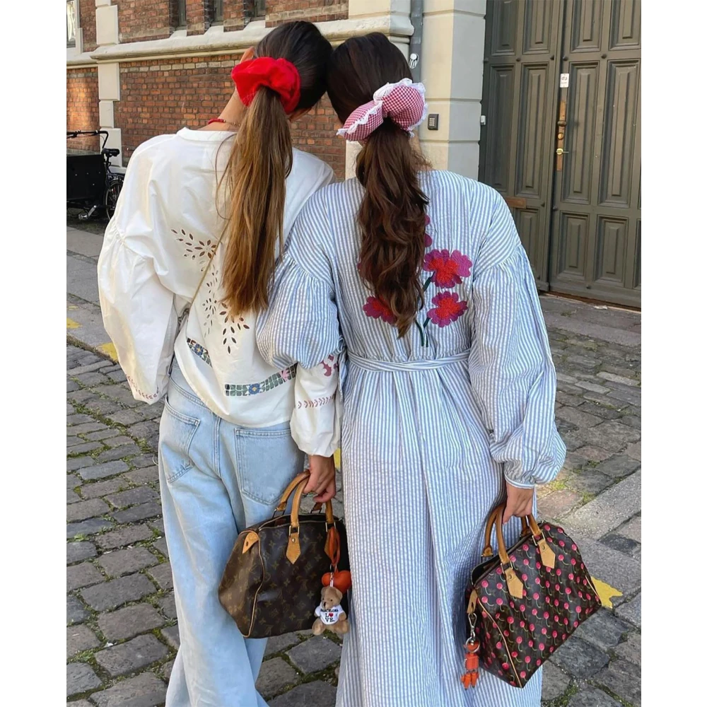 Sissel Edelbo Caro Katoenen Jurk Blue Dames