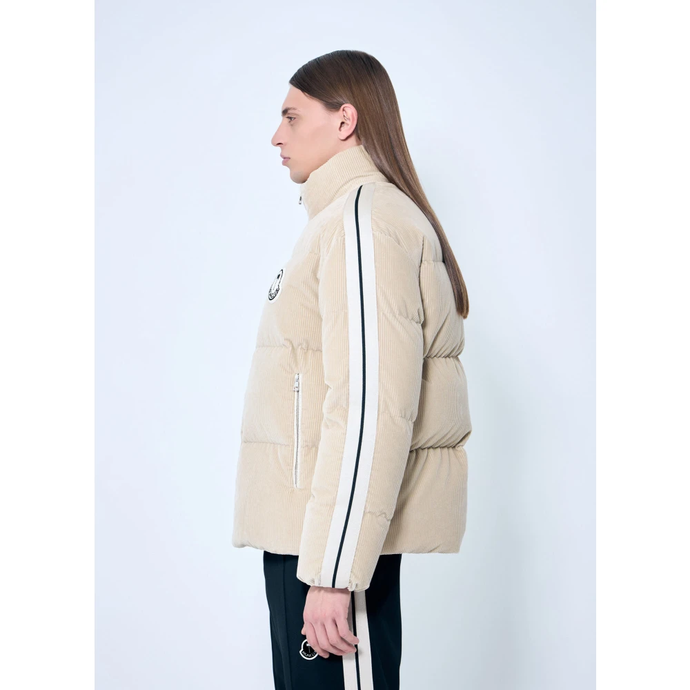 Moncler Korte donsjas in katoenweefsel Beige Heren