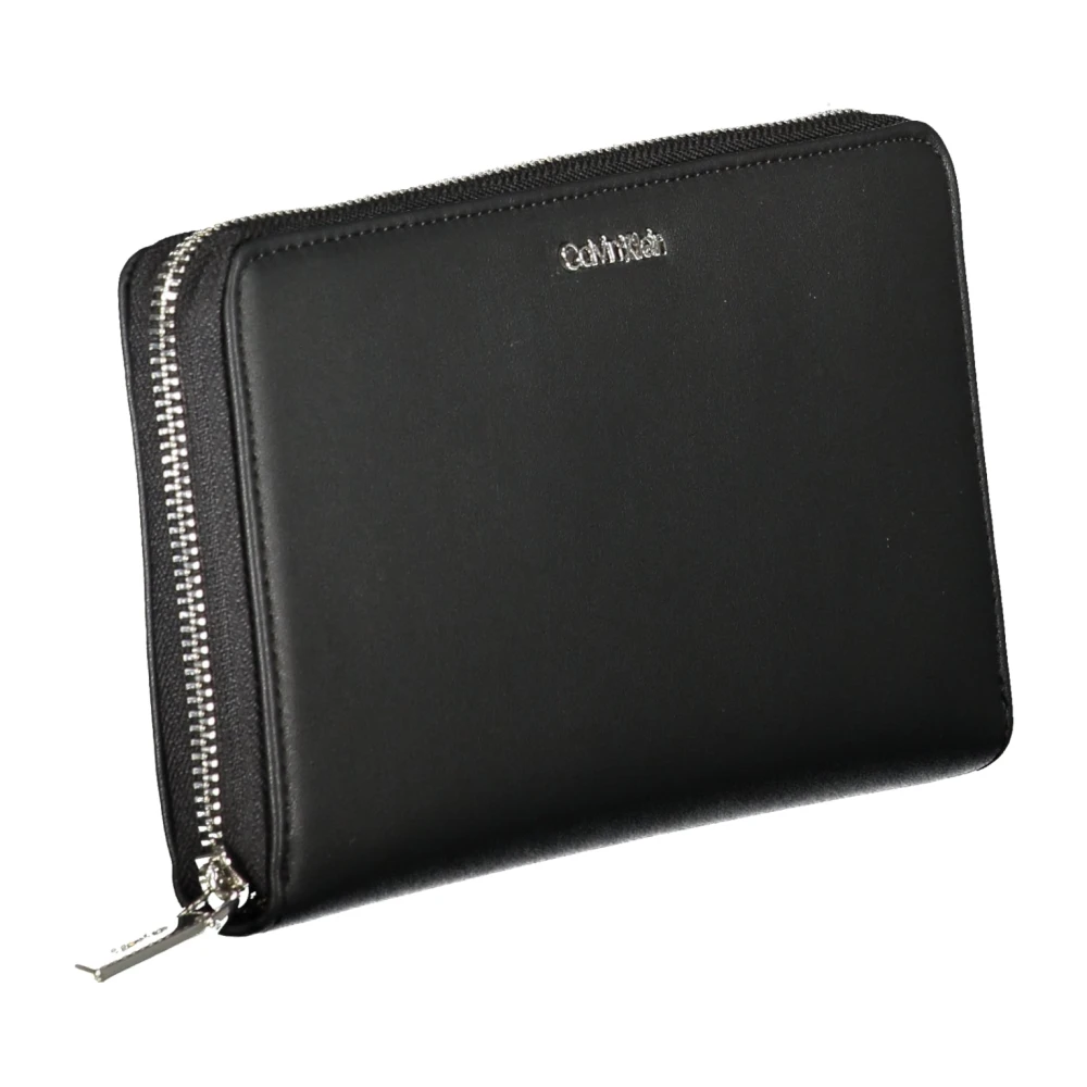 Calvin Klein Damesportemonnee Zwart Rfid Ritssluiting Black Dames