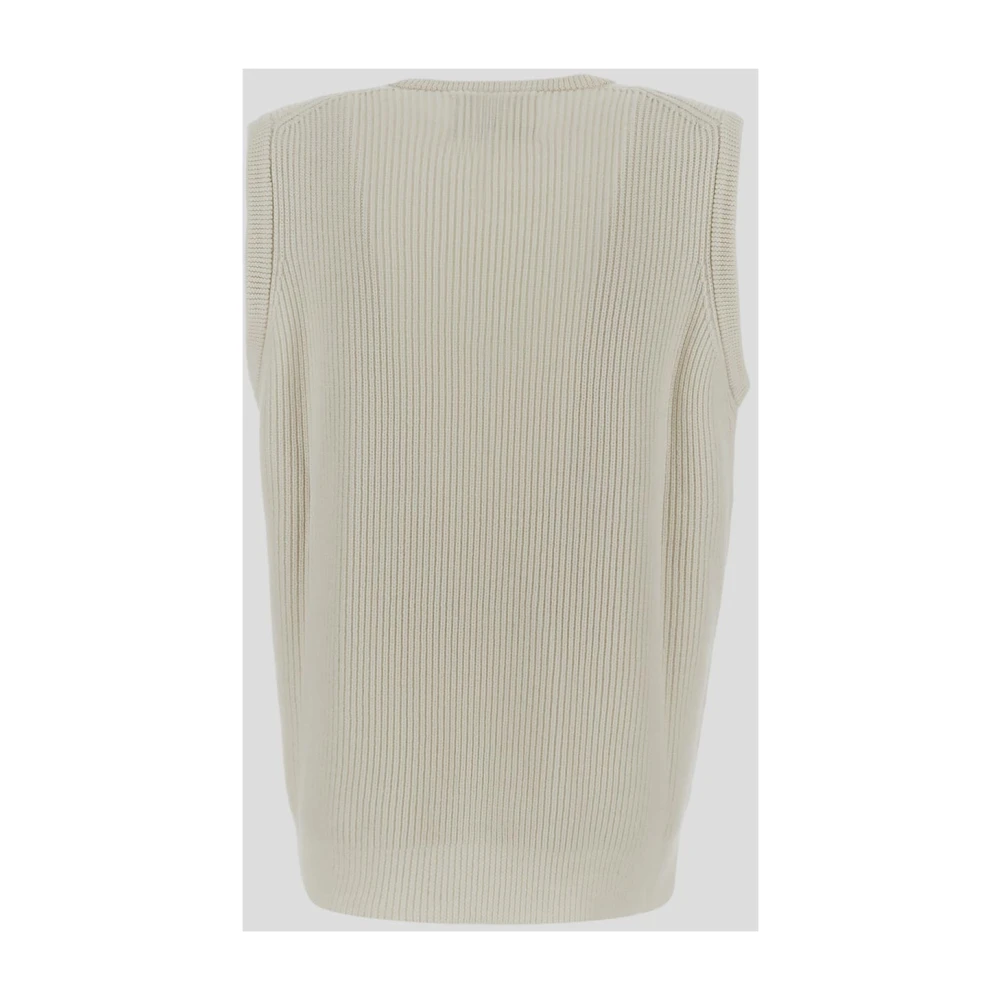 Seven Gauge Stijlvol Gebreid Wollen Vest Beige Heren