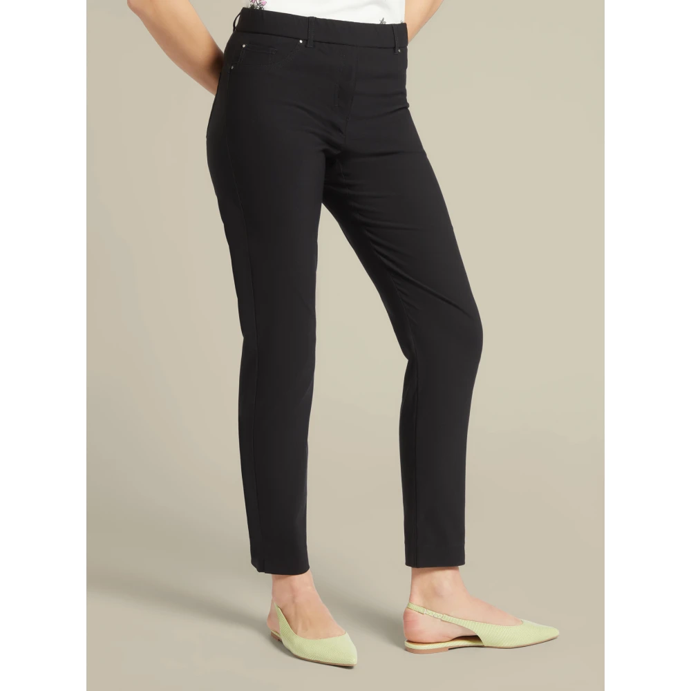 Elena Mirò Stretch Viscose Skinny Broek Black Dames