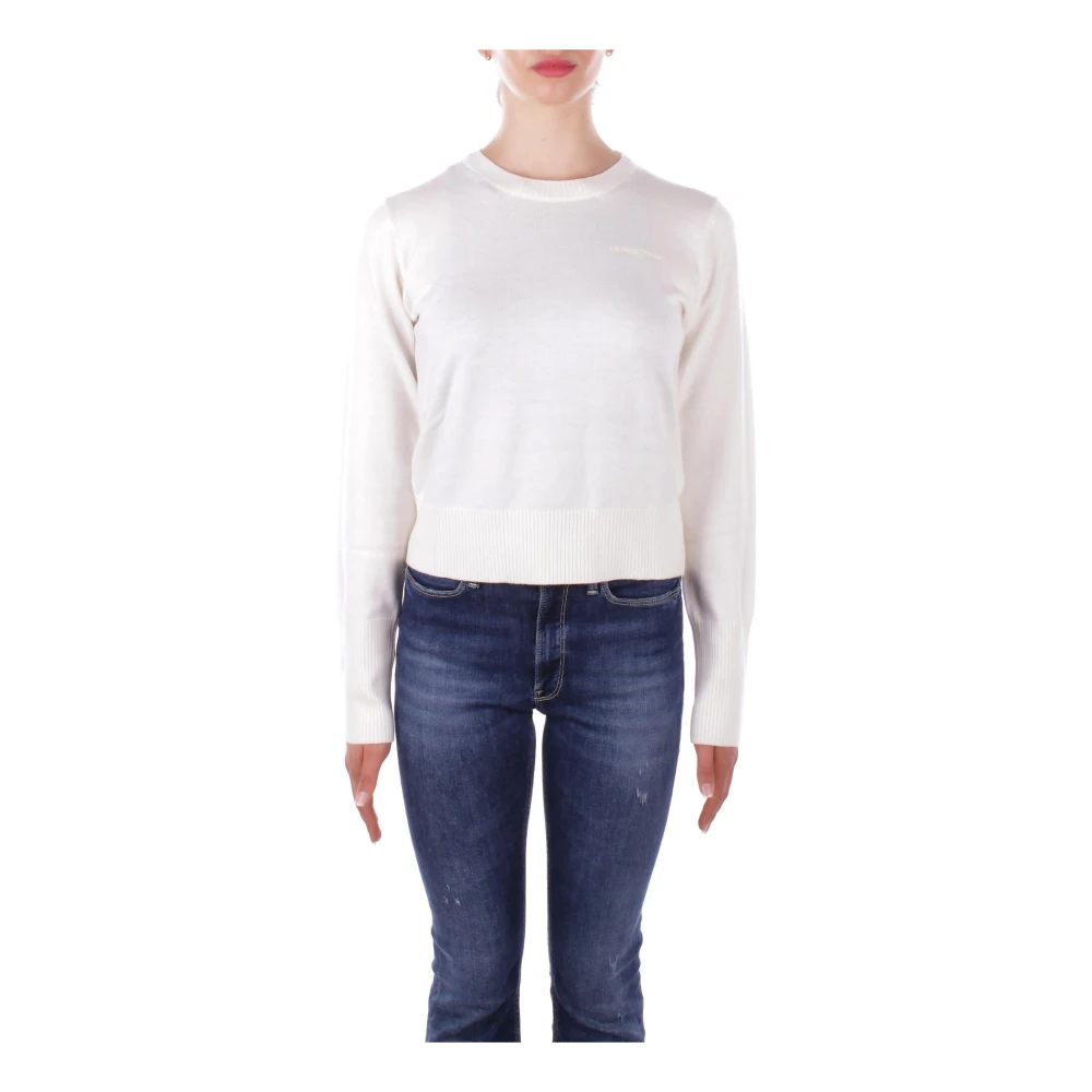 Guess Witte trui met logo op de voorkant White Dames