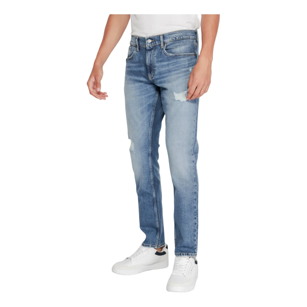 Tommy Hilfiger Blauwe Rits Knoop Jeans Herfst Winter Blue Heren