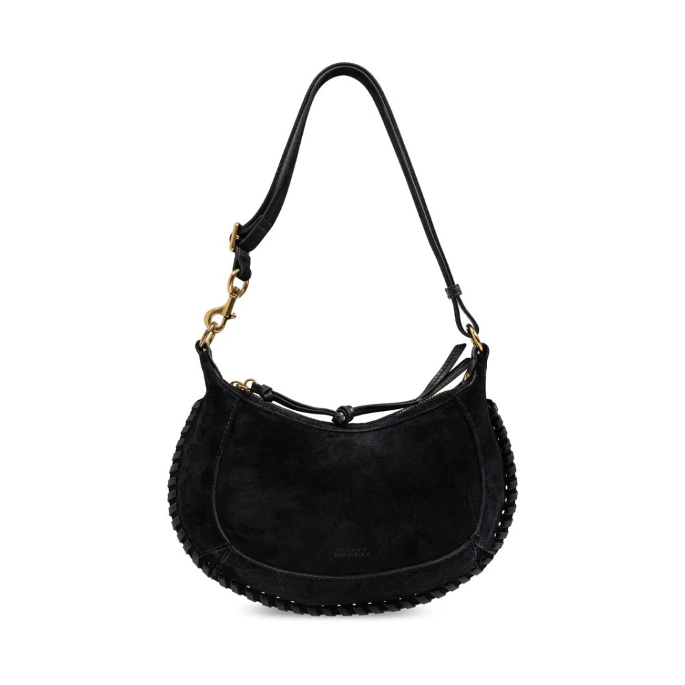 Isabel marant Zwarte Leren Crossbody Tas met Logo Black Dames