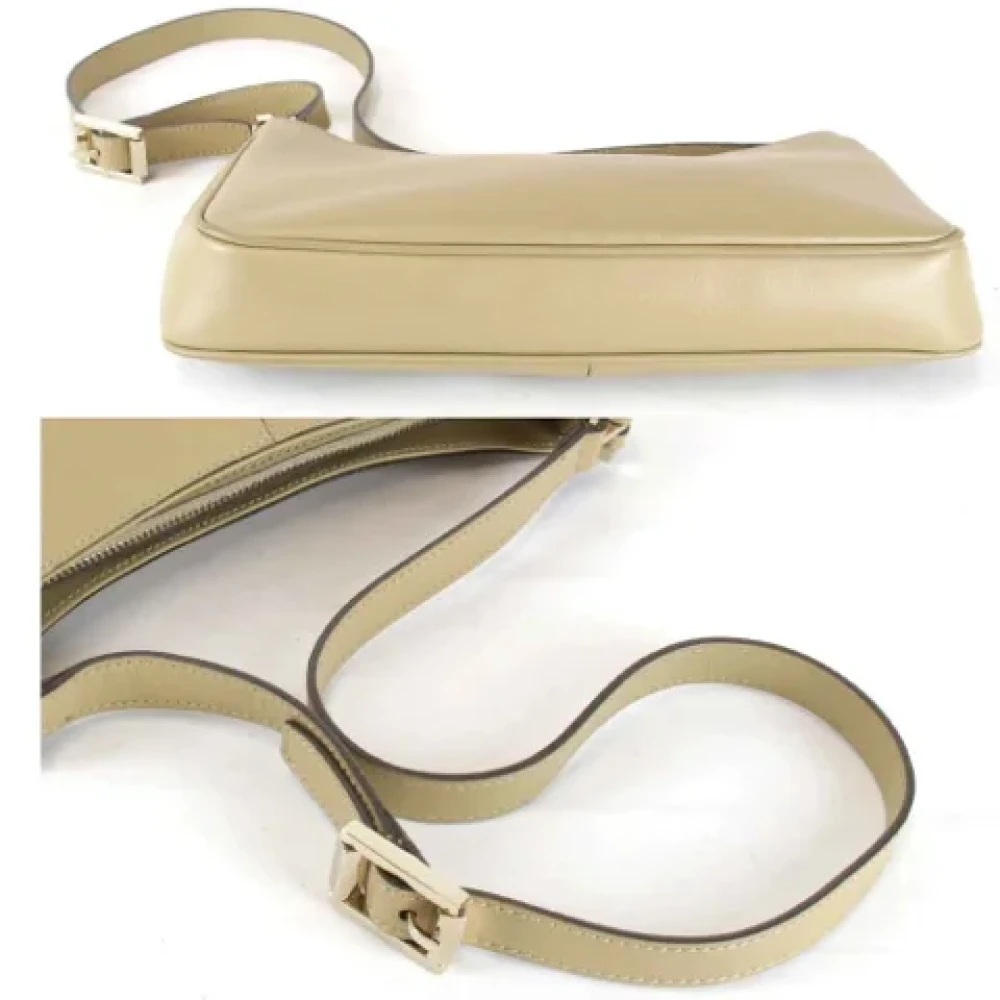 Gucci Vintage Pre-owned Leather gucci-bags Beige Dames
