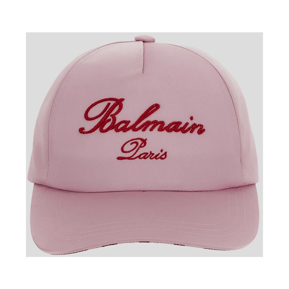 Balmain Polyester Logo Cap Pink Dames