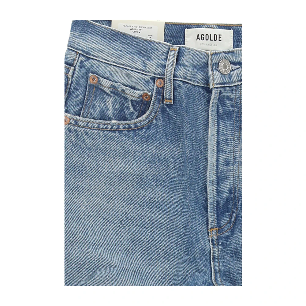 Agolde Riley in Haven High-Waisted Jeans Blue Dames