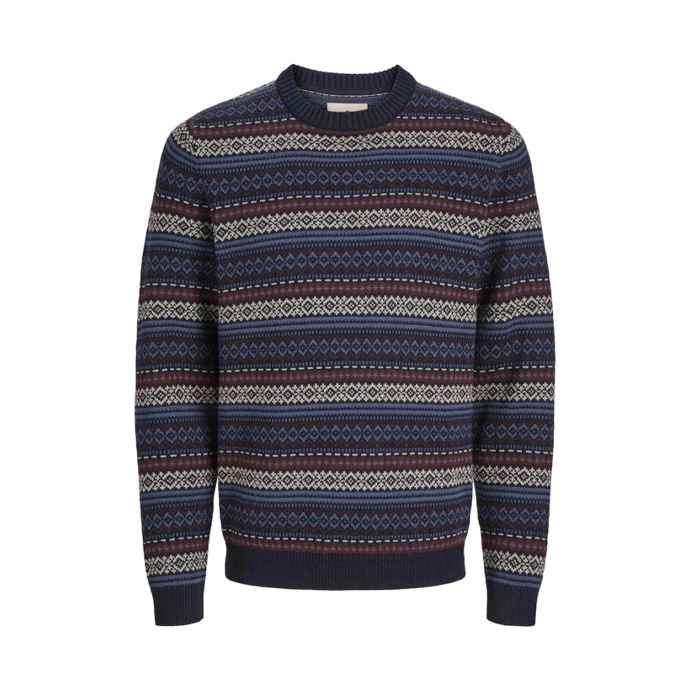 Jack & jones Noorse Gebreide Crew Neck Trui Night Sky Blue Dames