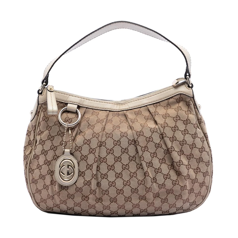 Gucci Vintage Women's Brown Pre-Owned Vintage Monogram Canvas Shoulder Bag
