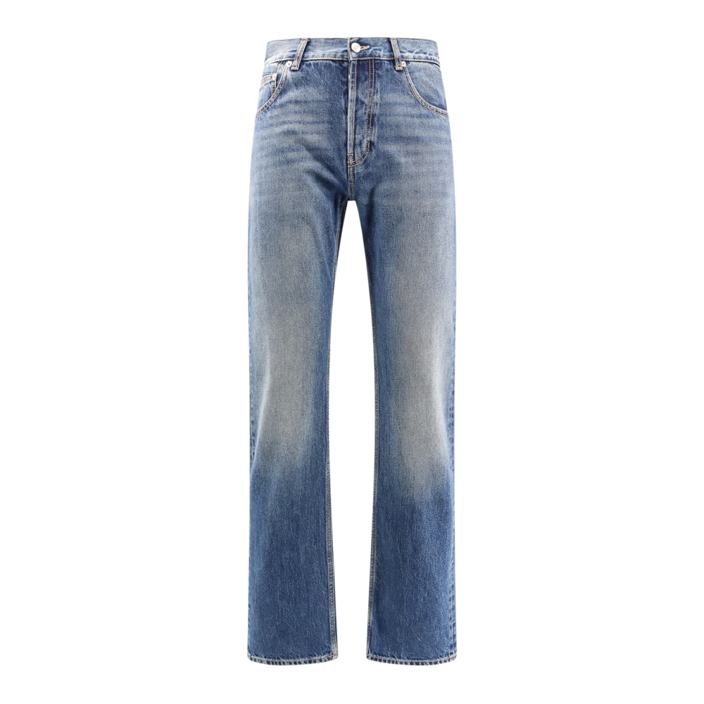Blå Jeans med Metal Knapper