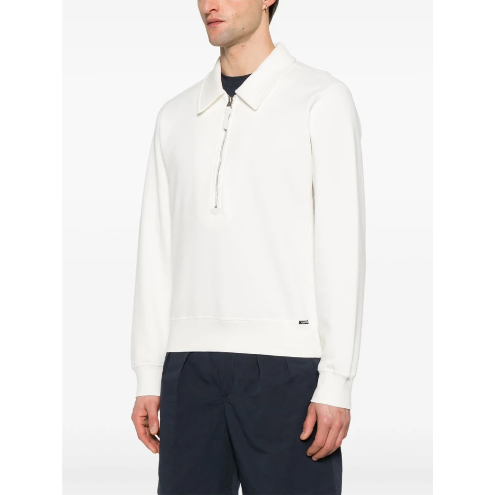 Tom Ford Witte Sweatshirt Ss25 Casual Elegantie White Heren