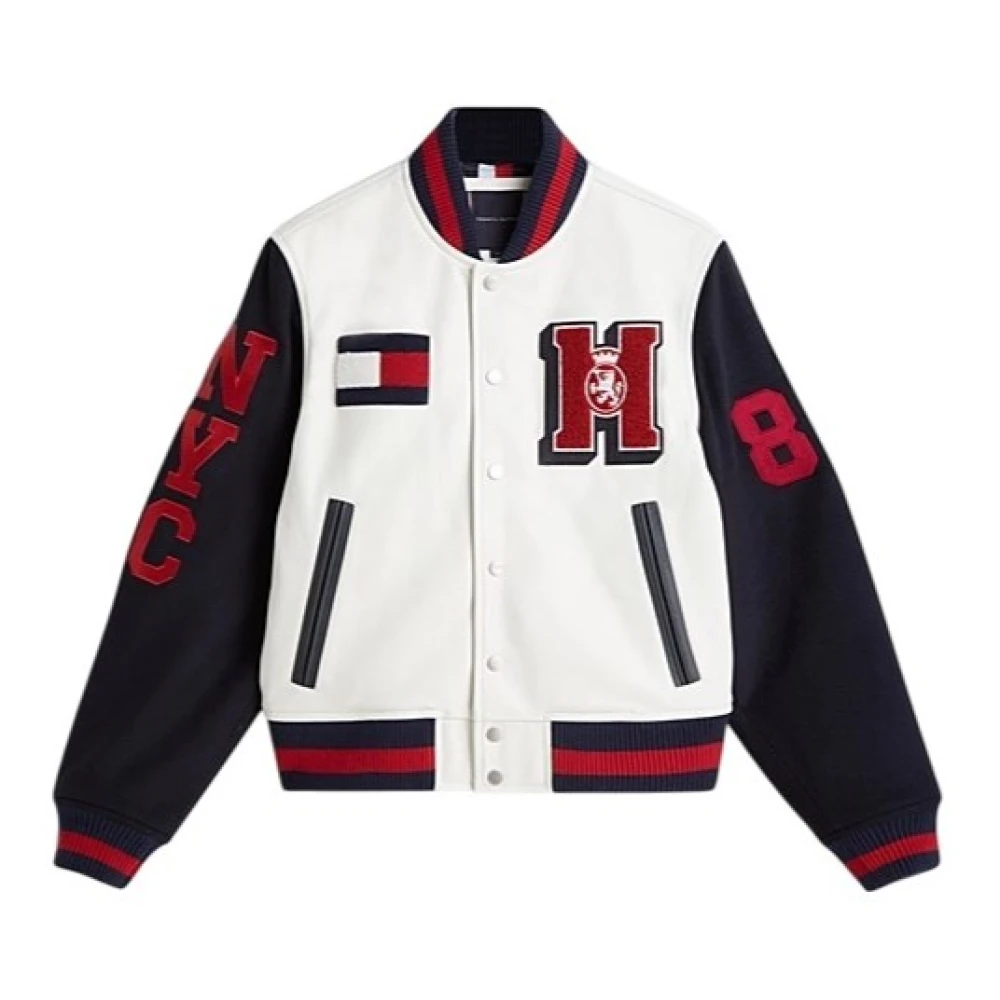 Tommy Hilfiger Men's Beige Mw0mw41866z00.z00 Varsity Jacket