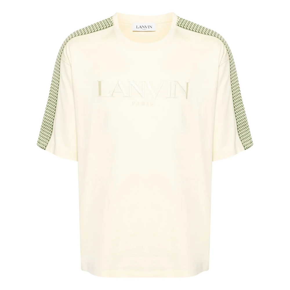 Lanvin Broderad Sidogata T-shirt Beige, Herr