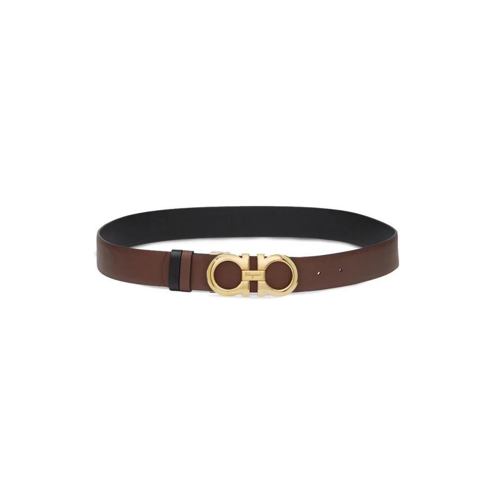 Ferragamo Women's Brown Belts, 100 Cm, Reversible And Adjustable Gancini Belt
