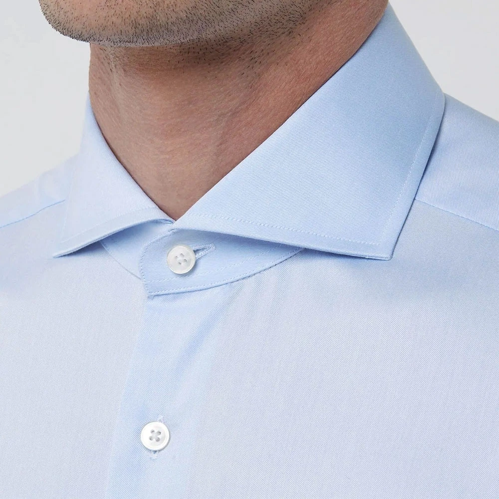 Xacus Tailor Fit Reis Shirt Blauw Blue Heren
