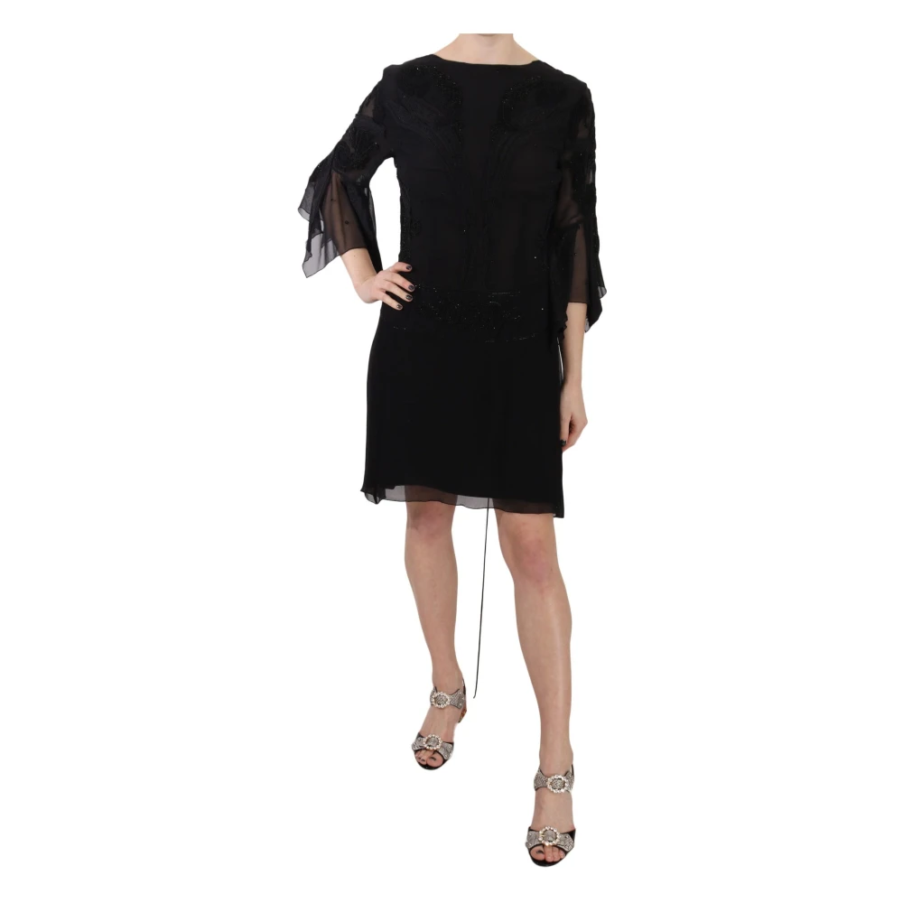 John Richmond Women's Black Sequined Silk Mini Dress - Short Dresses - M- Dresses