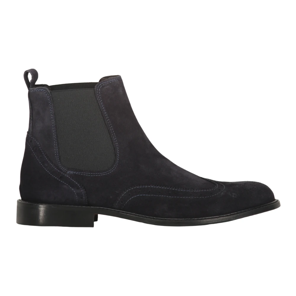 Bruno Magli Klassiska Mocka Chelsea Boots Blue, Herr