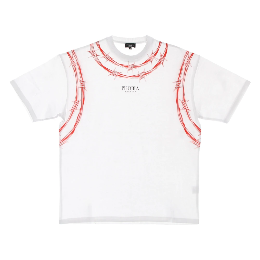 Phobia Archive Homme Blanc Tops, Taille: Xl Barbed Wire Print Tee