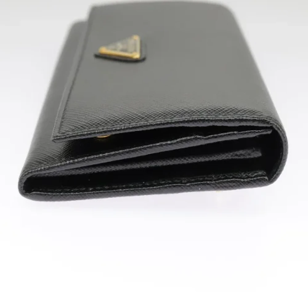 Prada Vintage Pre-owned Leather wallets Black Dames