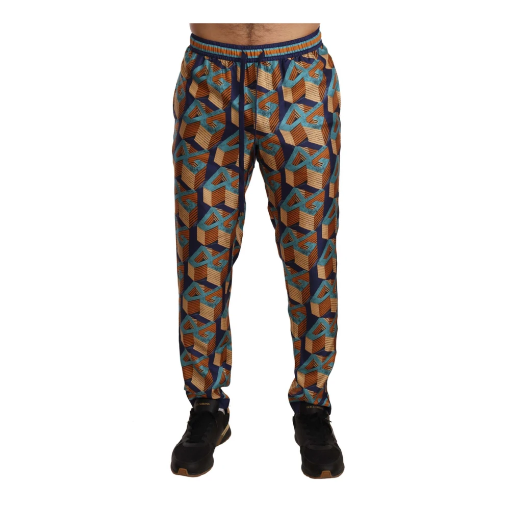 Dolce & Gabbana Men's Silk Patterned Jogger Pants