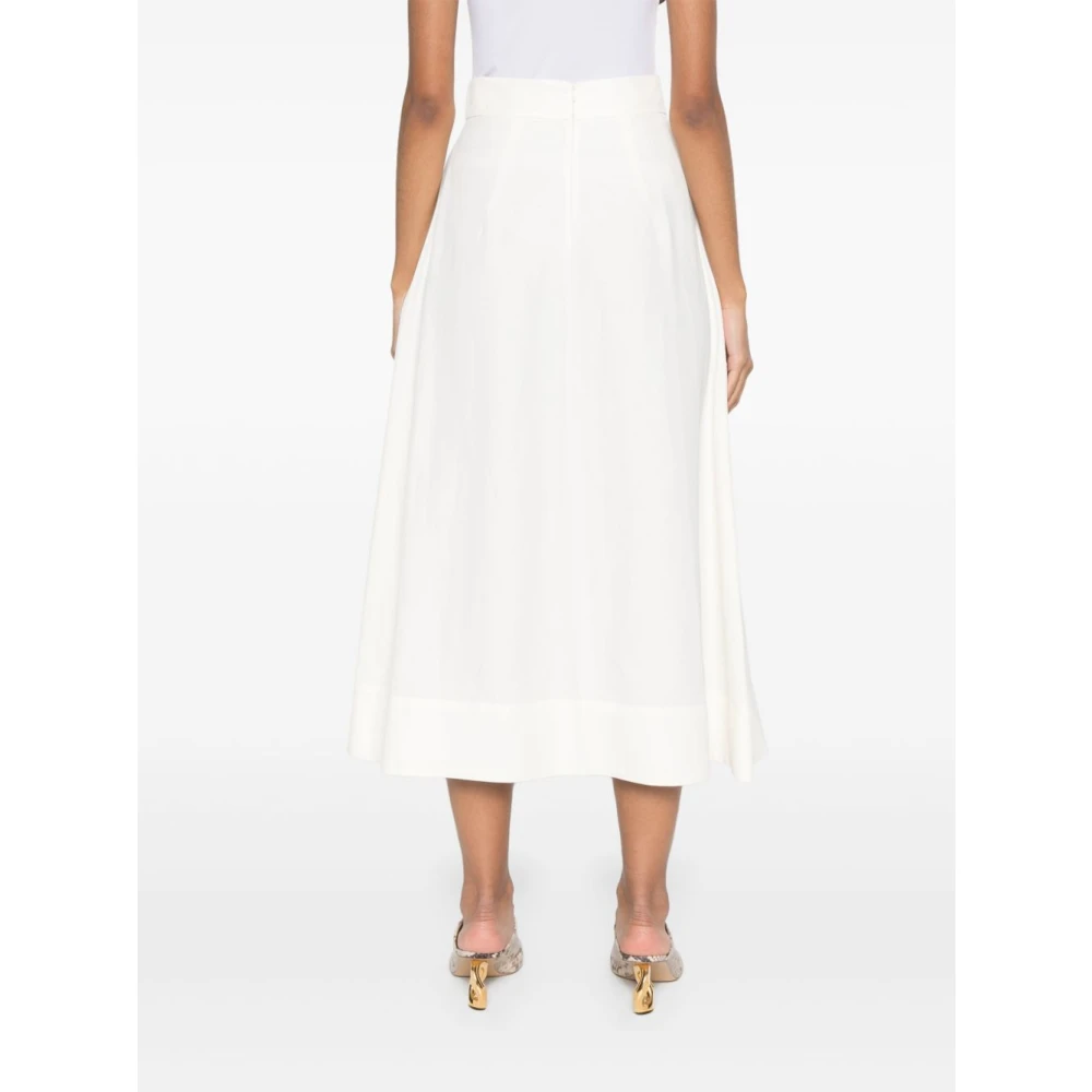 P.a.r.o.s.h. Witte Gerende Linnen Rok White Dames
