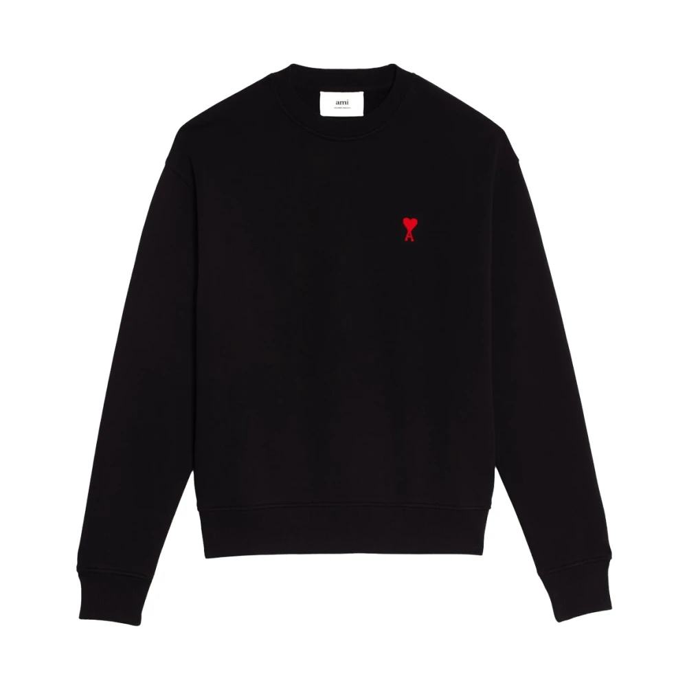 Ami Paris Hart Sweatshirt Stijlvol Comfortabel Geborduurd Logo Black Heren