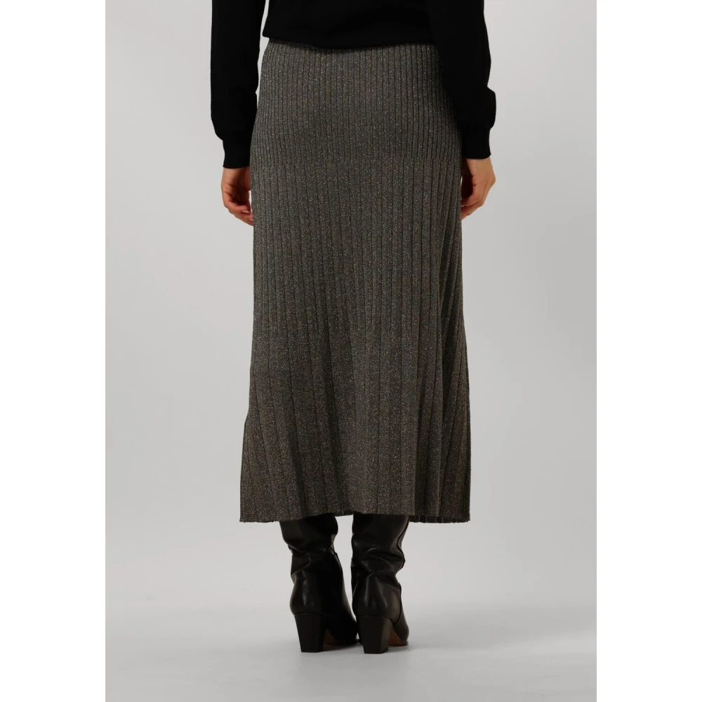Twinset Metallic Maxi Rok Glamour Look Gray Dames