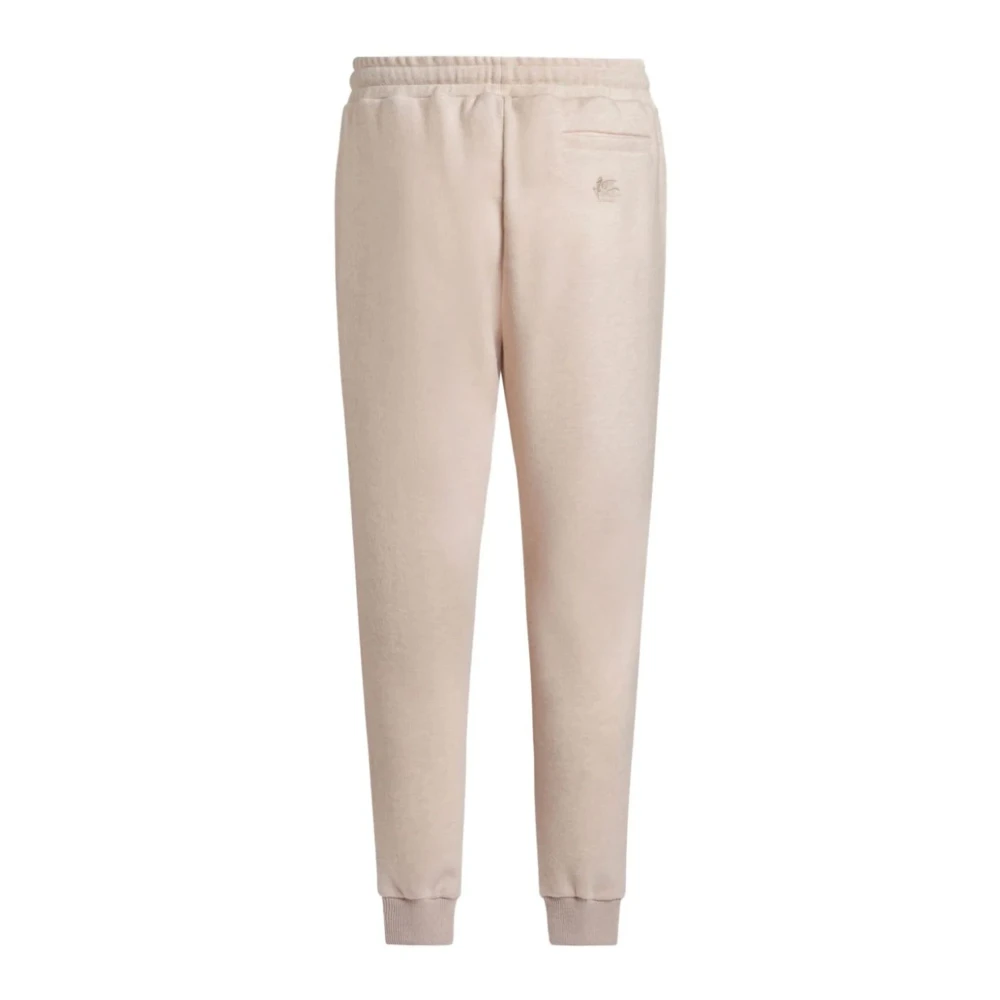 ETRO Jogging Wool Trousers with Embroidery Beige Heren