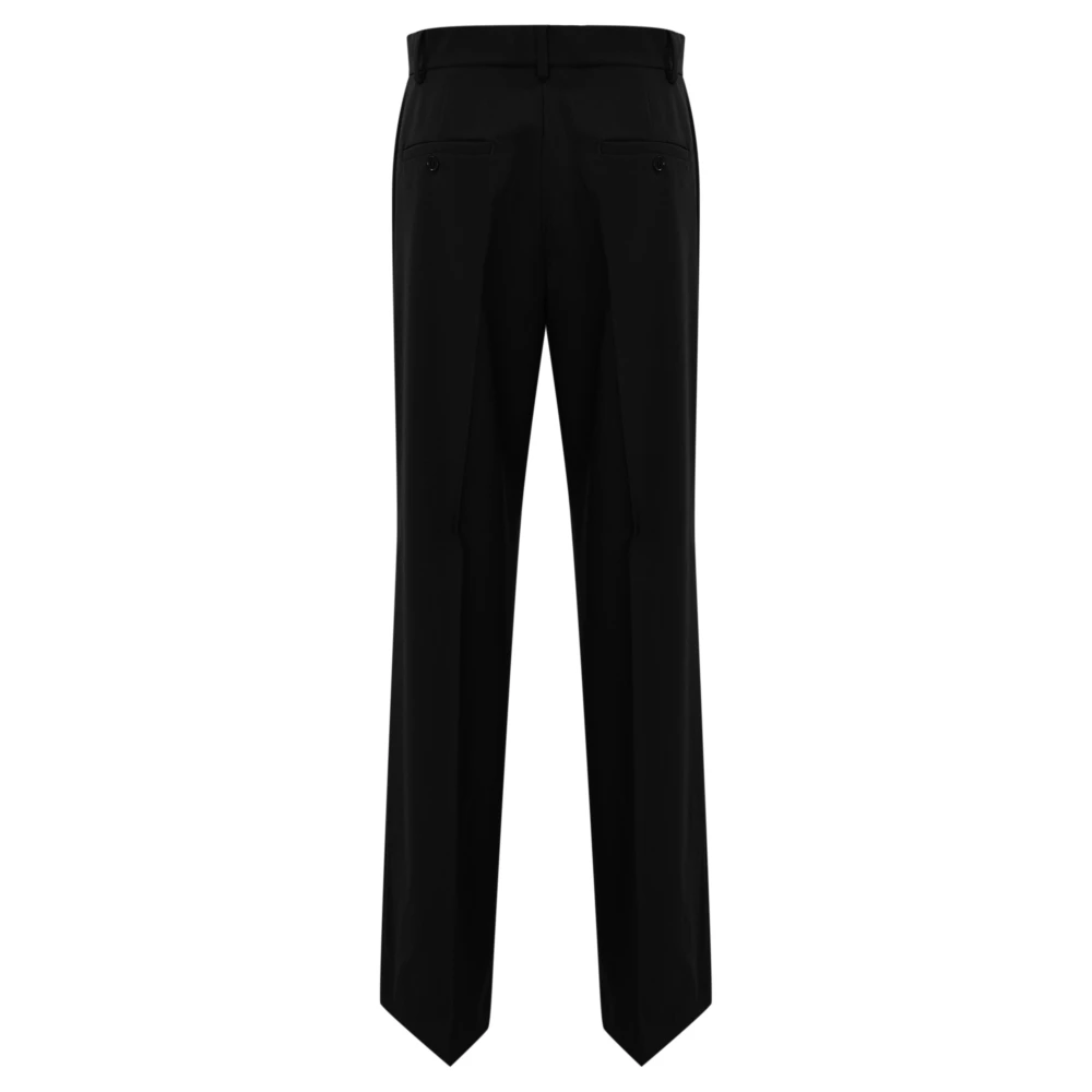 Max Mara Weekend Zwarte wollen broek met wijde pijpen Black Dames