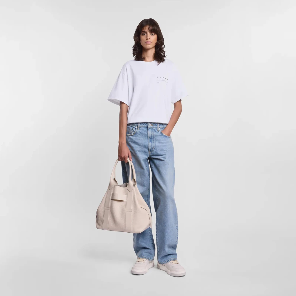 Hogan Klassieke Tote Tas met Ingedrukt Logo Beige Dames