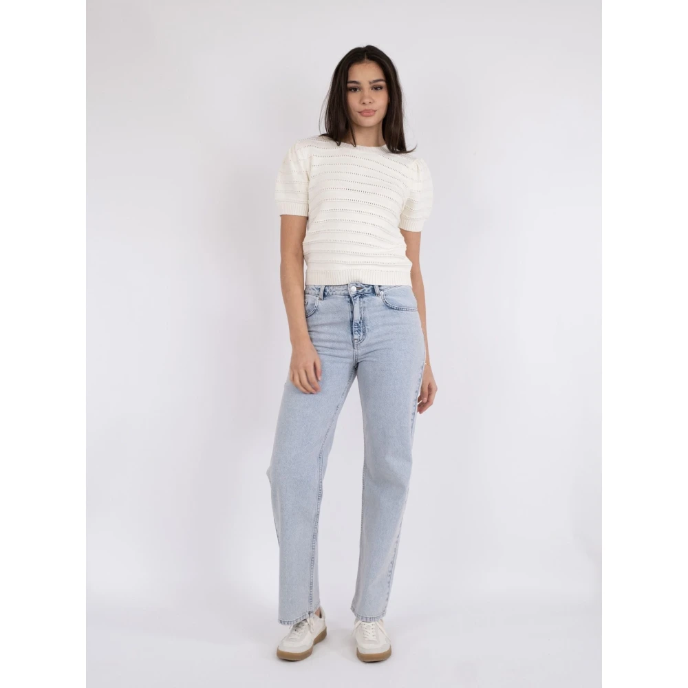 NEO NOIR Off-White Stitch Gebreide Blouse White Dames