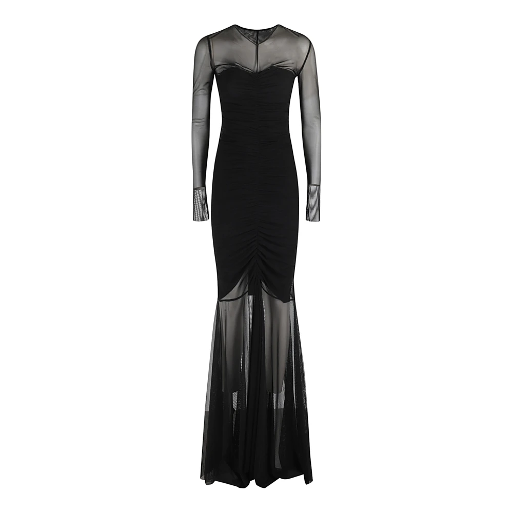 Norma Kamali V-hals Fishtail Jurk Black Dames